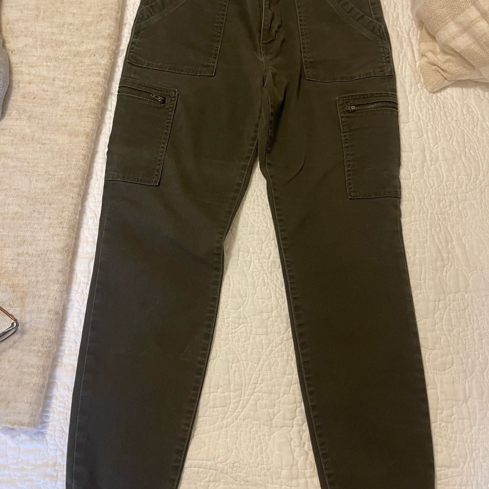 Banana Republic Olive Straight-Leg Utility Pants